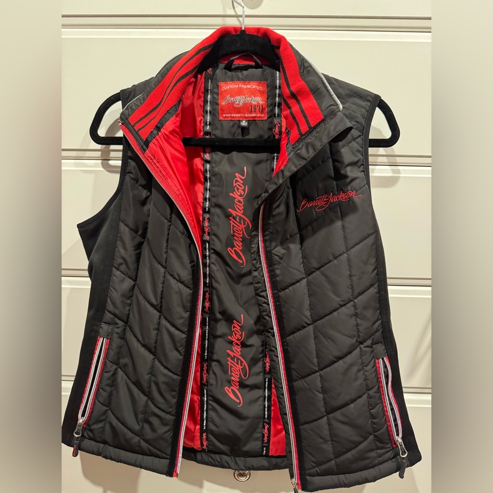 Barrett Jackson Official Black & Red Quilted Vest - Women's collector car & moto - Picture 2 of 7